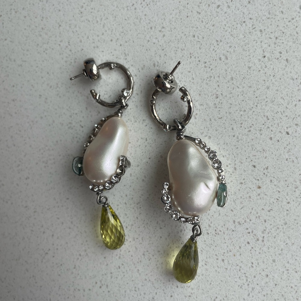 Givenchy Pearl and Jewel Drop Earrings - Picture 2 of 4